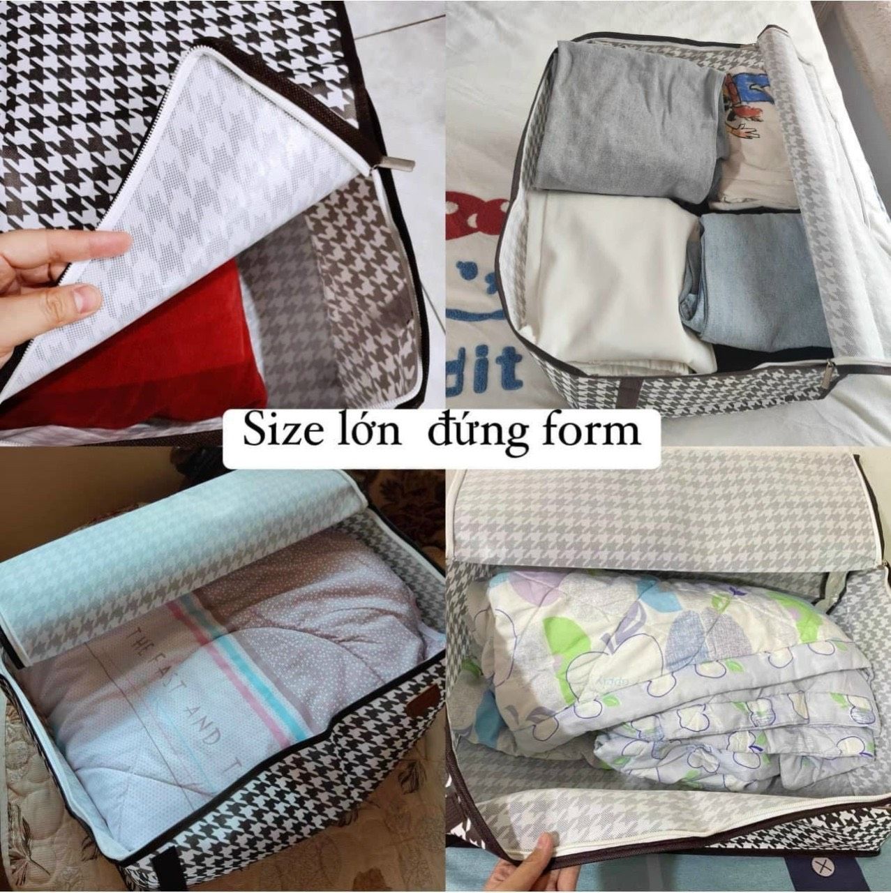 TÚI ĐỰNG CHĂN CARO - SET 2 CÁI 